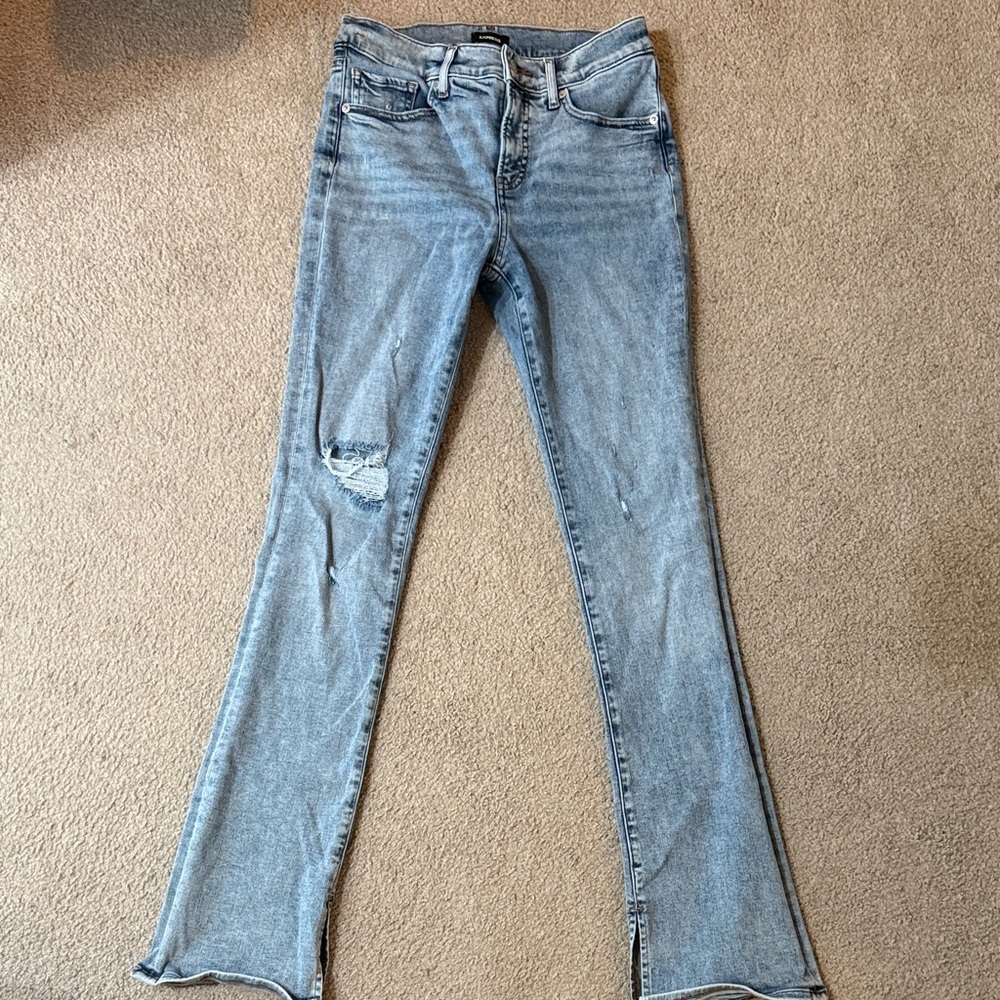 Express Light Blue Flare Jeans